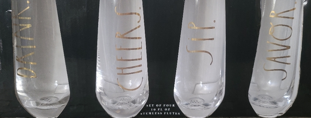 New Rae Dunn stemless flutes